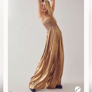 Free People - Julie One Piece - Gold - Size Large - NWOT